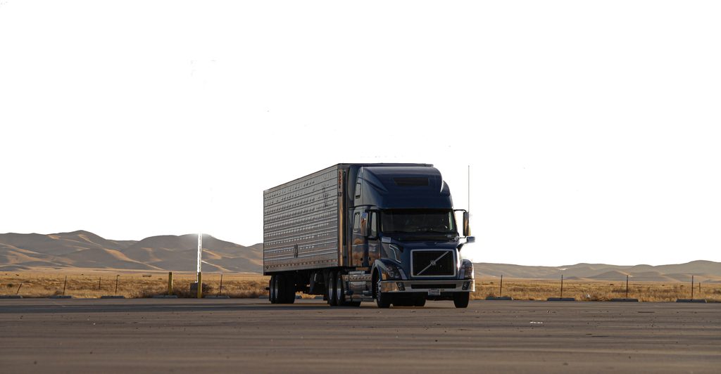 Baudlink telematics — a long-haul truck monitored by GPS tracking, video and fuel-management sensors